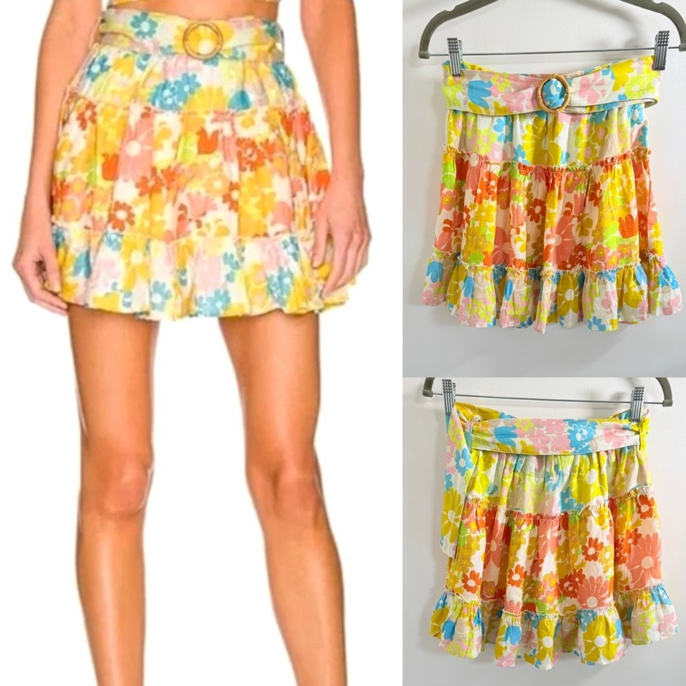 Place Nationale %100 Linen Mini Skirt